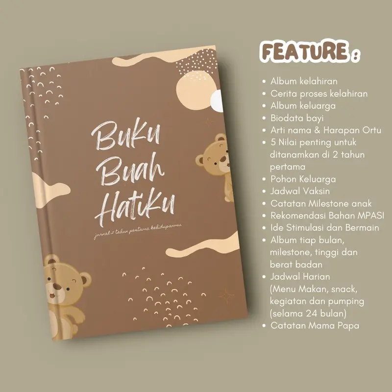 BUKU PERKEMBANGAN BAYI CUSTOM | Baby Journal custom cover | ALBUM FOTO BAYI | KADO LAHIRAN | ALBUM FOTO KELUARGA 1