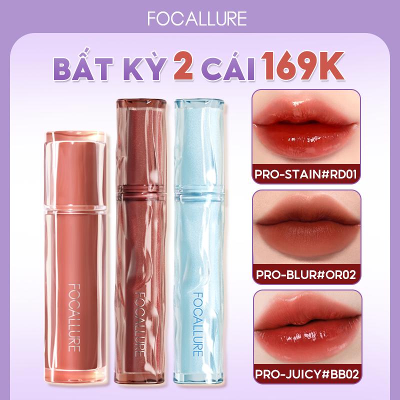 【Series 3 Dòng Son FOCALLURE Son Bóng Gương Pro Stain Mirror Syrup Son Kem Nhung Pro-blur Airy Velvet Son Tint Bóng Pro-juicy Watery