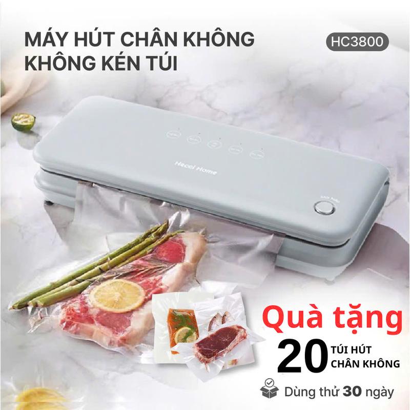 [KHÔNG KÉN TÚI] Máy Hút Chân Không Thực Phẩm Hecci Home HC3800 - Tích Hợp 2 Động Cơ Mạnh Mẽ (Hàng Mới)