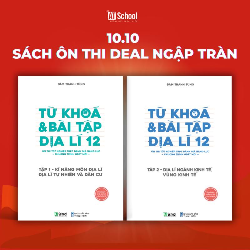 Sách Từ khóa và Bài tập Địa lí 12 theo chương trình mới - ôn thi tốt nghiệp THPT, ĐGNL