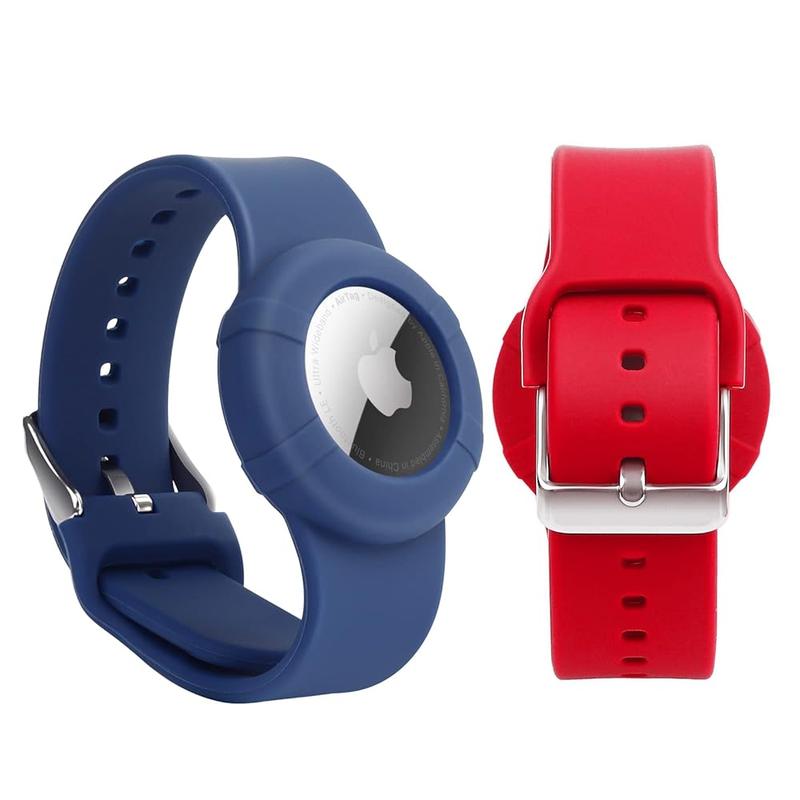 2 Pack Airtag Wristband Compatible with Apple AirTag,Soft Adjustable Airtag Bracelet, Airtag Watch Band for Kids Toddler Baby Children Elders 0