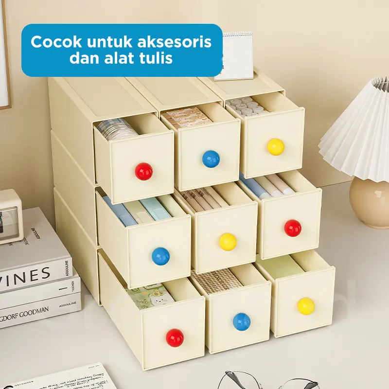 Greenland Laci Mini Meja Stationary Kosmetik Kotak Perhiasan Laci Minimalis Organiser Meja Laci Mini Susun Rak laci HSB843 2