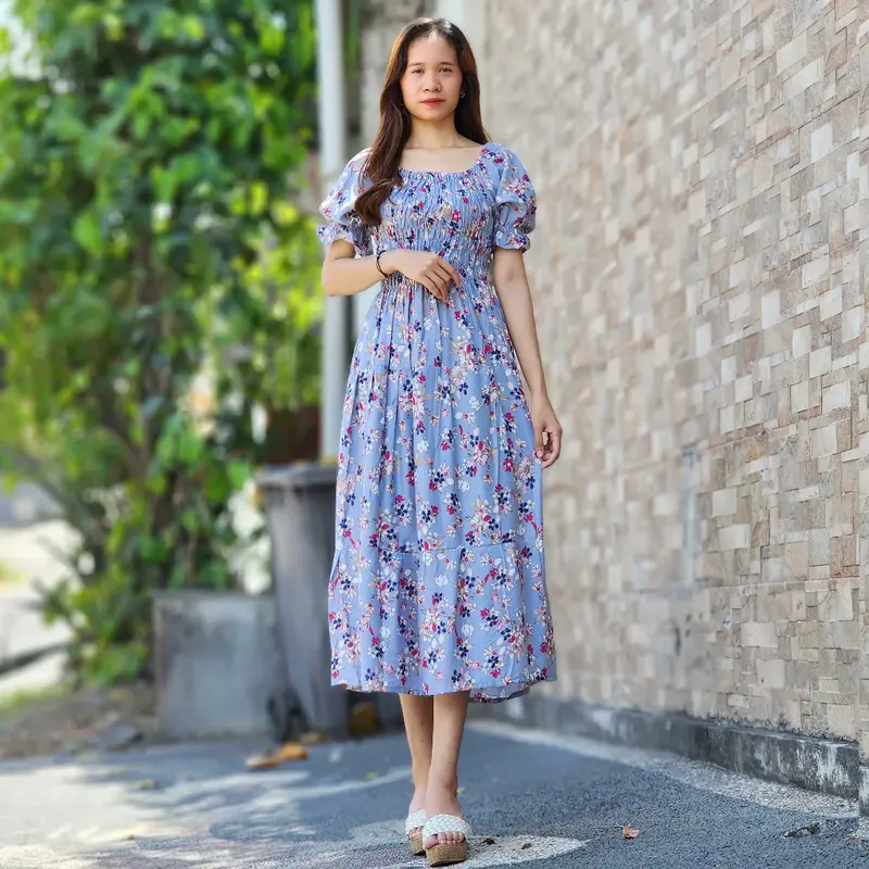 BEFA - Long Dress Canda Double Ruffle Terlaris Casual Panjang 3