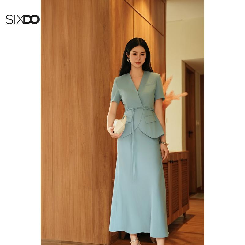 Chân váy xanh đuôi cá SIXDO Light Blue Woven Mermaid Skirt