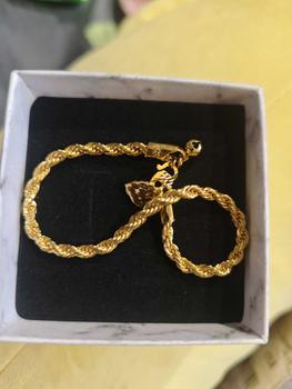 Product Review of Suasa Rope Bracelet Gold Plated 10cm-22cm Gold Plated Bracelet from N** D** 0