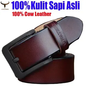 Ikat Pinggang Kulit Pria - Gesper Sabuk Bahan Kulit Premium Pria, Impor, Santai, elegan, fashion, bisnis