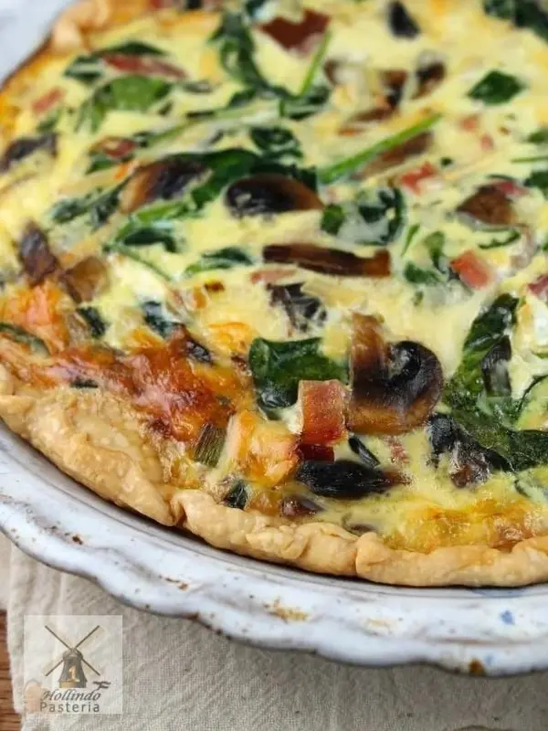 Delicious Spinach Mushroom Ham Quiche [Best Seller} with 5 size options to choose from 8