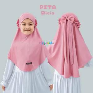 jilbab instan anak pita ricis / hijab bergo anak jersey usia 1-10 tahun Muslim
