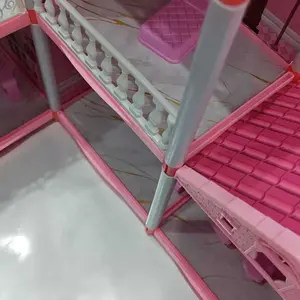 LEYI Mainan Princess Villa Castle Besar 61cm Rumah Rumahan Anak Perempuan Princess Kastil Dengan Lampu Hadiah LED