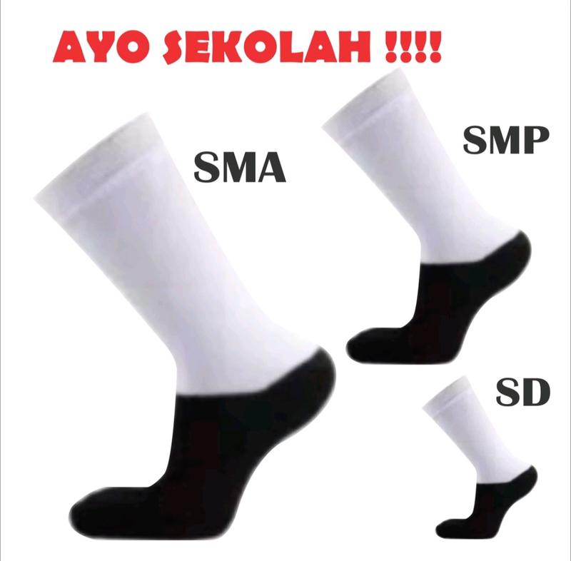 ( Set isi 6 & 12 Pasang ) Kaos Kaki Sekolah Hitam Putih Pria Wanita SD, SMP, SMA  - Fashion, Anak, Pendek Lembut Nyaman Dewasa Kantor Kerja Remaja Motif Katun 0