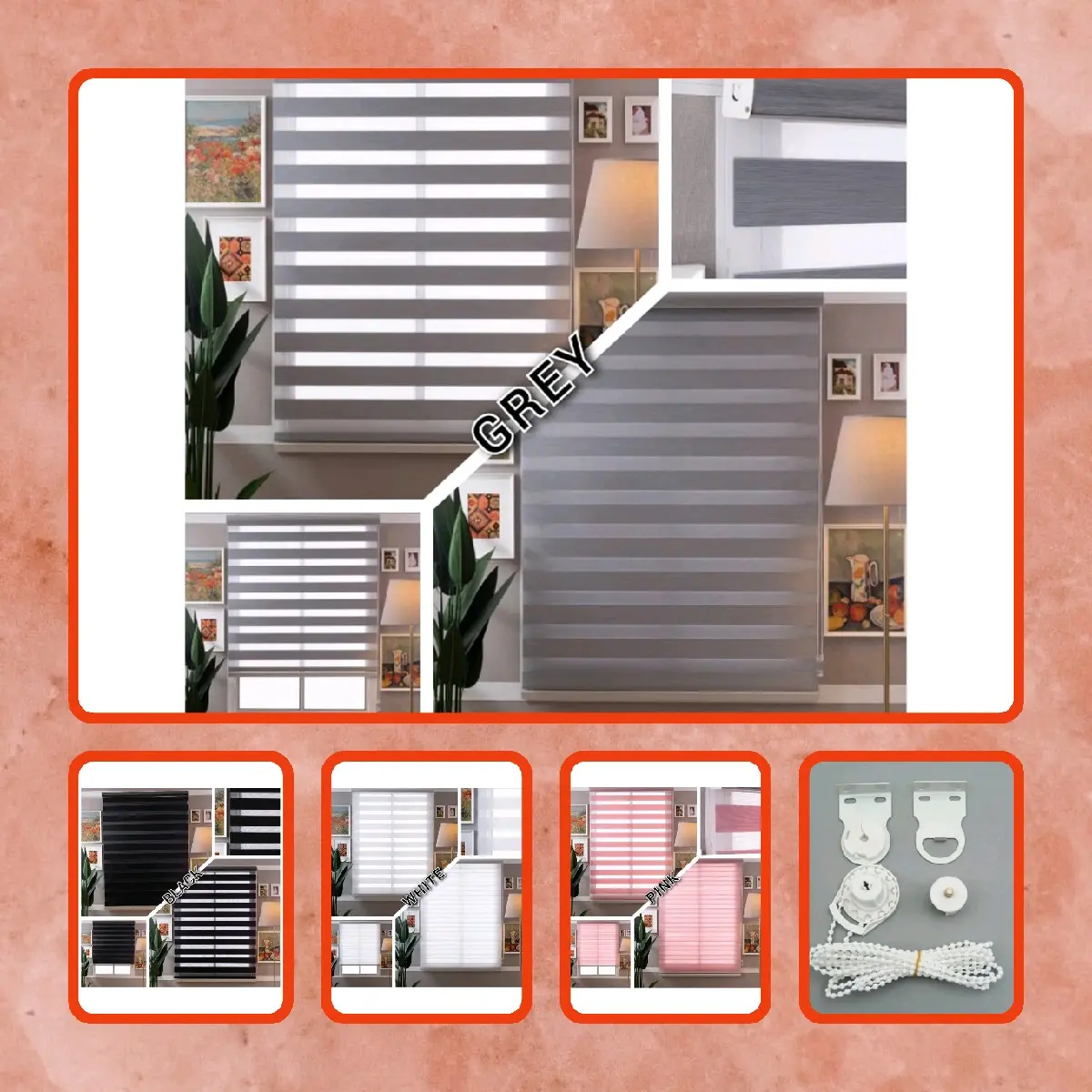 Zebra blind/Bidai Kain/Roller Blinds/Bidai Tingkap/Curtains/ Indoor curtains/Langsir Bidai Curtain cubicle  office  decor  curtain