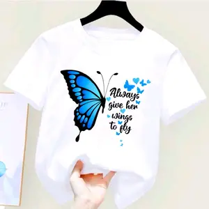 Baju Kaos Atasan Anak Motif Butterfly Always Umur 2-16 Tahun