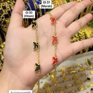 Gelang Kupu-kupu Cantik Lapis Emas Balut Kristal Premium free box dan bergaransi