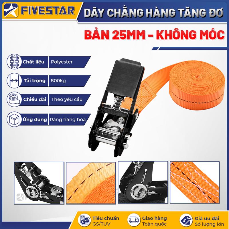 FIVESTAR Dây tăng đơ không móc bản 25mm tải 800kg - Chất liêu dây 100%…