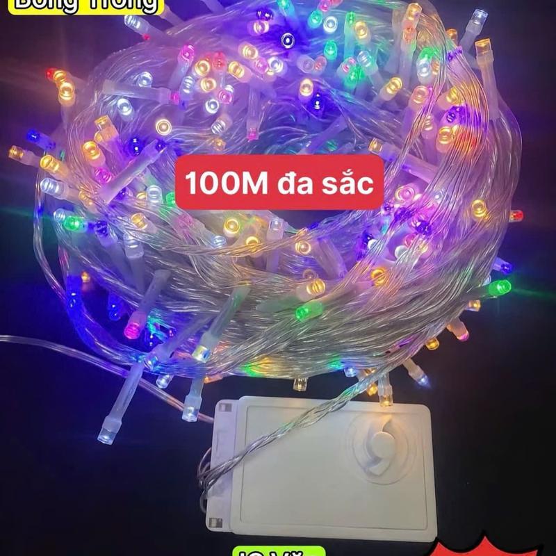 Dây đèn chớp 100M LED căm điện 220V, chớp đủ màu sắc cho bạn lựa chọn để trang trí nhà cửa cho ngày Lễ, Tết
