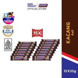 [BUY 12 GET 15] SNICKERS Peanut Original 35g X15- Cemilan - Coklat - Caramel