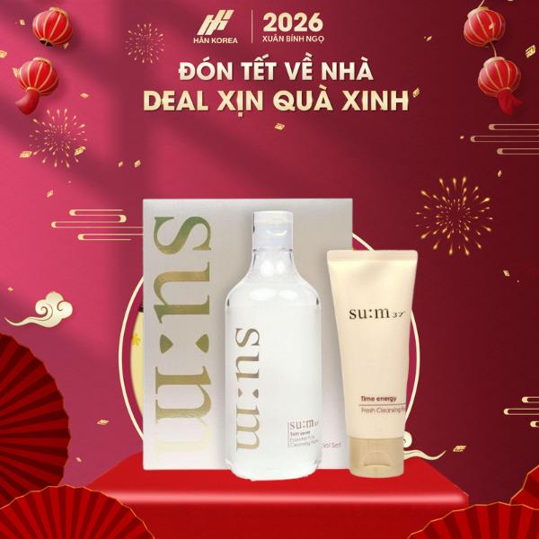  C180 -  LIVETREAM  - Set nước tẩy trang Sum37 400ml + sữa rửa mặt 100ml Hàn Quốc 