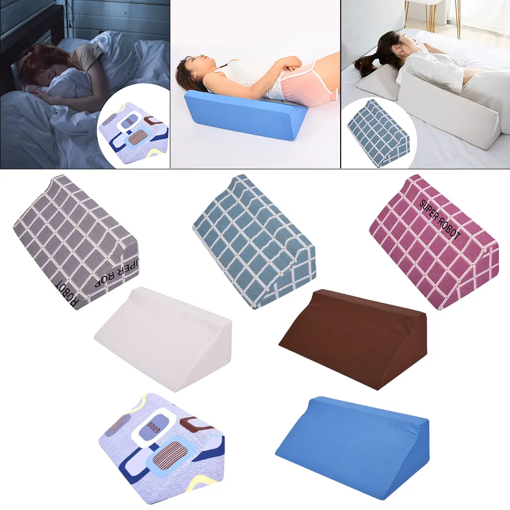 Wedge Pillow, Soft Triangle with Washable Cover, Comfortable Leg Bolster, Body Position Wedges, for Snoring Sleeping Back Support Body Alignment