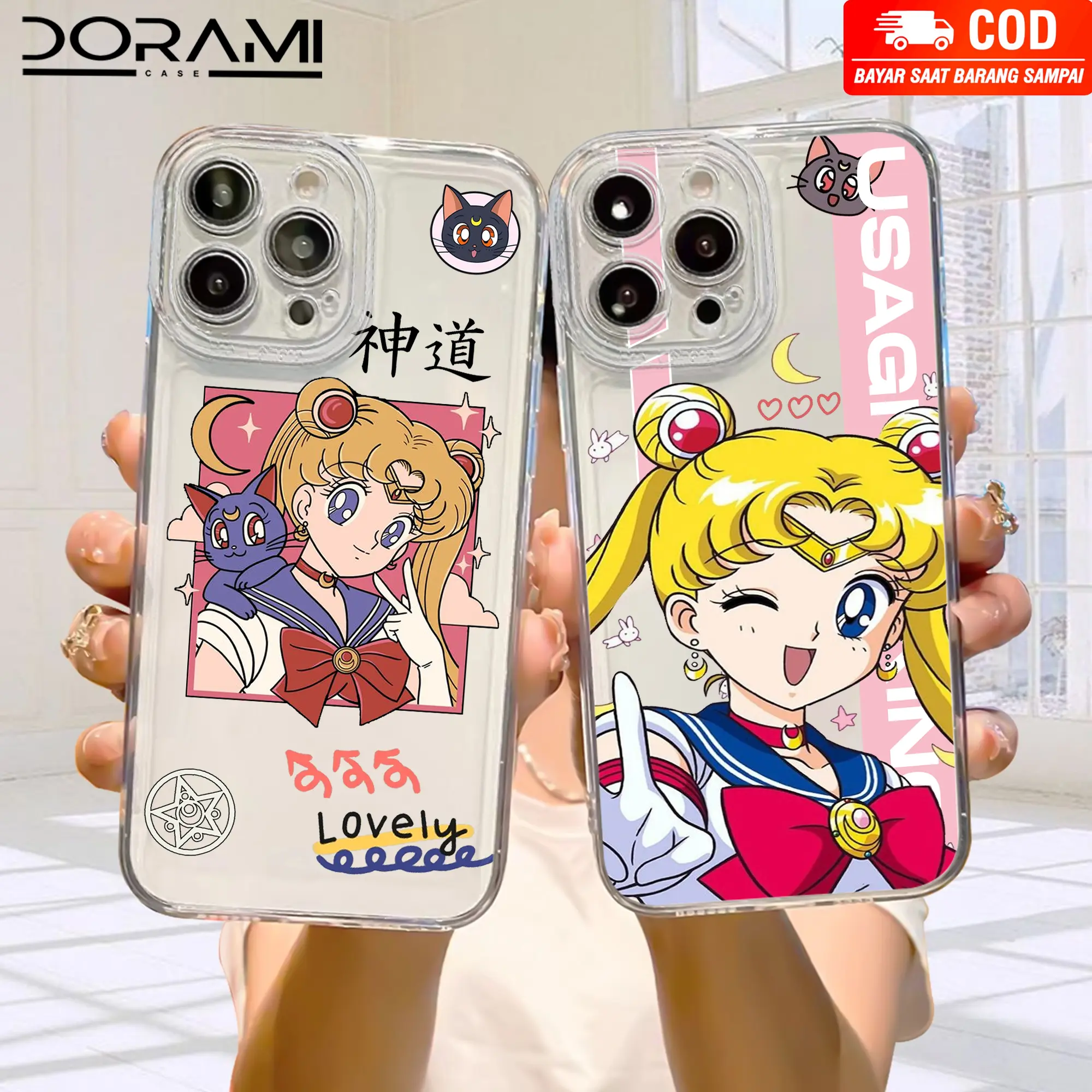 Case Motif SAILOR MOON All type hp Premium  Silicone Soft Case CLEAR Protector Camera
