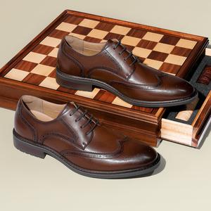 Desai Business Dress men's shoes English carved Derby shoes simple fine leather leather and wing tips OS6031