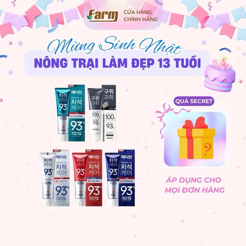 Kem Đánh Răng Median 93% và Median 100% Trọng Lượng 120g
