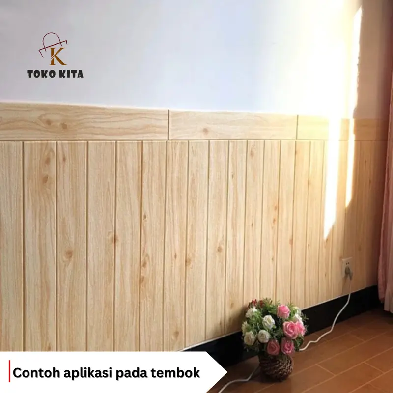 PAKET 10 LEMBAR Wallfoam Dinding 3D Motif Kayu/ Wallfoam Wood Dekorasi Kamar murah 70x70cm Tebal 3MM 1