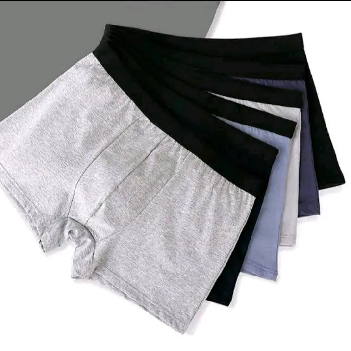 1 paket boxer cowok Katun Spandex Hitam Tebal 4 Pcs Polos Dewasa Pendek Boxer Karet Mix Nyaman Lembut Remaja Atletis XXXL spender Boxer Pria Jumbo ice  silk  pria cdcowok daleman  dewasa cd mura he leg an kancut  laki  laki dalaman boxer  pria brief 2
