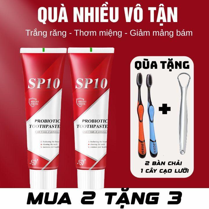 MUA 2 TẶNG 3 Kem đánh răng Probiotic hỗ trợ làm trắng răng kem đánh răng loại bỏ mảng bám cho hơi thở thơm mát kem đánh răng êm dịu với nướu kem đánh răng tẩy ố vàng