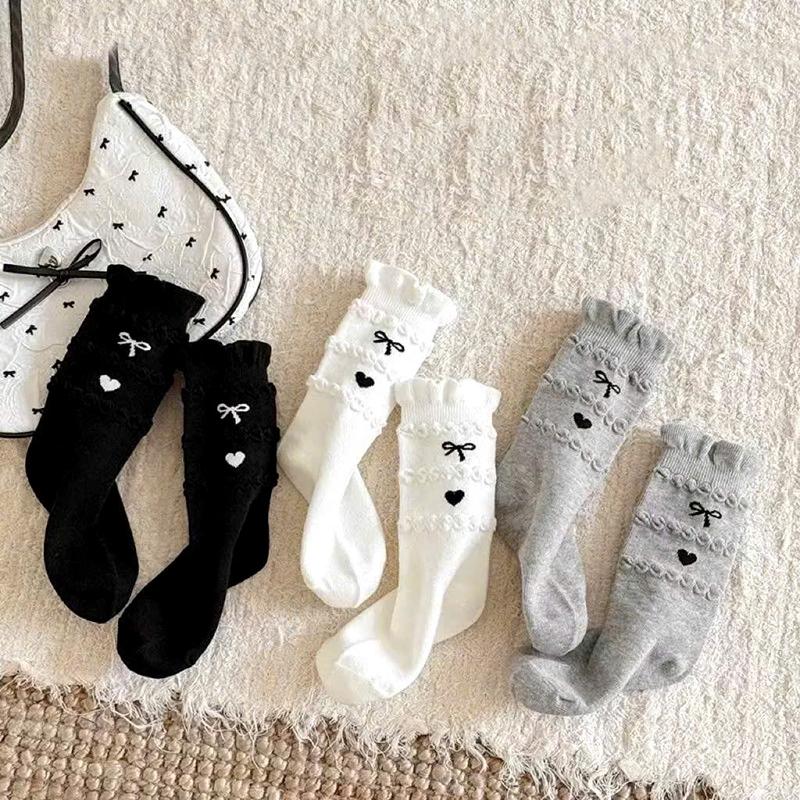  Bộ 10 Đôi Tất Nơ Trái Tim Cho Bé Từ 1-12 Tuổi Chất Cotton Co Giãn 4 Chiều Phong Cách Hàn Dễ Thương Thiết Kế Đáng Yêu 