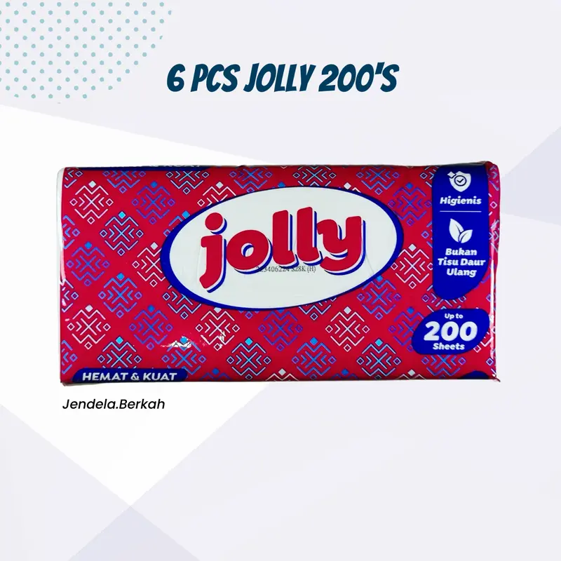 (Paket 6 Pcs) Jolly Facial Tissue Tisu 200’s 2 ply 2