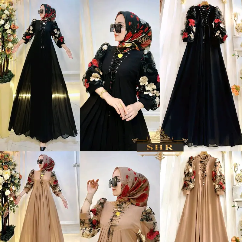 ready!!gamis ceruty bordir original SHR 6