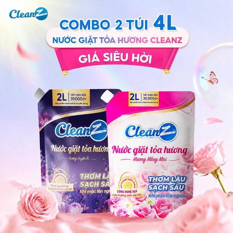 Nước Giặt Tỏa Hương CleanZ Công Nghệ Sạch Sâu, Lưu Hương Lâu Dài, Bảo Vệ Màu…