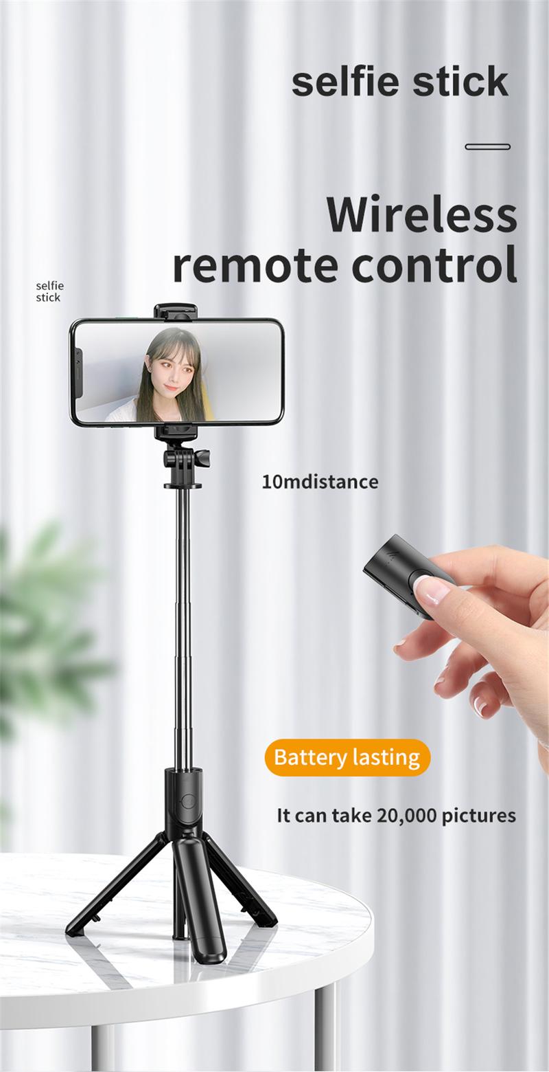 Product Introduction of Bluetooth Wireless Mini  Selfie Tripod Extendable Monopod Remote Shutter For iPhone Samsung Xiaomi Phone Holder 24