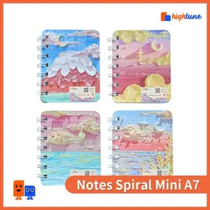 Hightune Buku Spiral A7 Buku Notebook Tulis Empat Model Dikirim Secara Acak Seri Samudra Bintang 80 Lembar  Sekolah Stationery