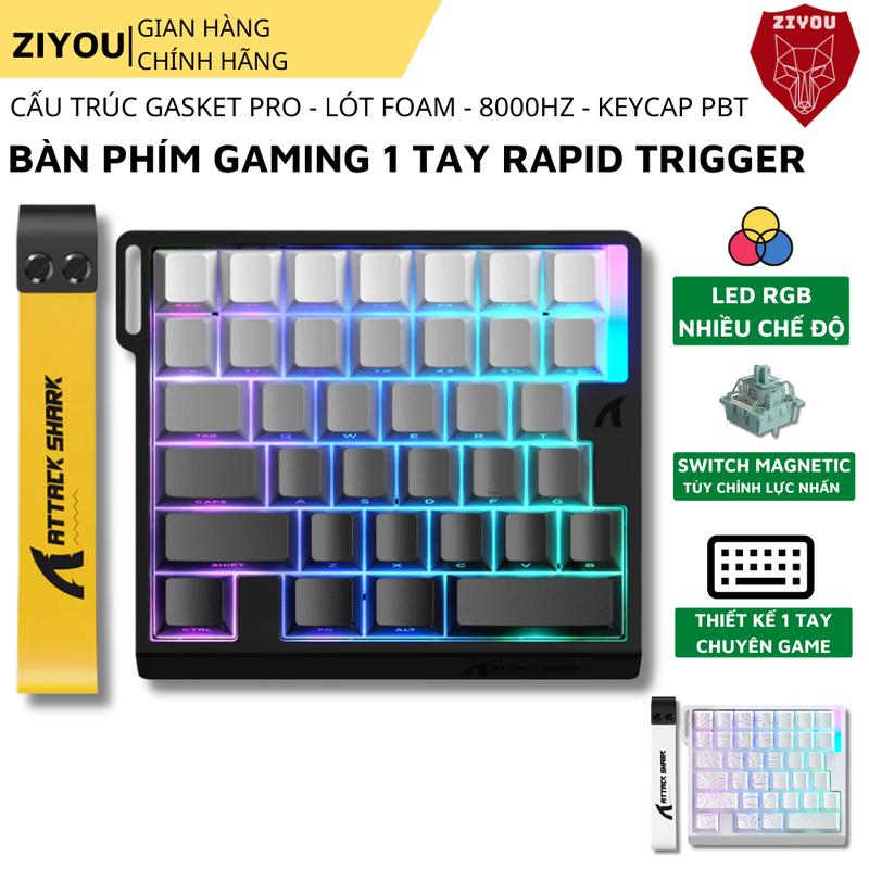 Bàn Phím Cơ Gaming Attack Shark M36HE - Magnetic Switch, Rapid Trigger 0.01mm, 8KHz, Led RGB, App Tùy Chỉnh