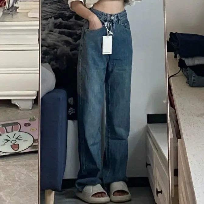 Kivi Garment Jeans New korean Style Highwaist Celana Loose Murah, Jeans Panjang, Loose HighWaist Denim, Untuk Cewek Skinny Tampilan Trendi