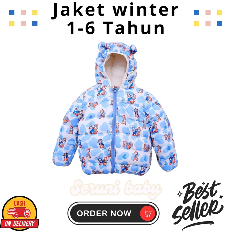 Jaket Musim Dingin Anak / Jaket Winter Anak / Jaket Coat Motif Hewan / New Winter Jacket Boys and Girls Variant Motif 3