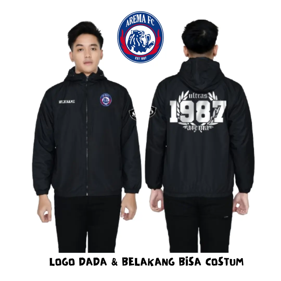 Jaket Custom Parasut Pria Wanita Sablon DTF Waterproof Desain Kamu Sendiri Jaket Dewasa