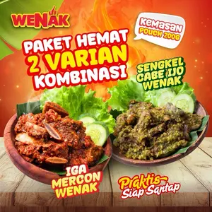 Wenak Paket 2 Porsi Kombinasi Iga Mercon Wenak dan Sengkel Cabe Ijo Wenak Daging Food Sapi