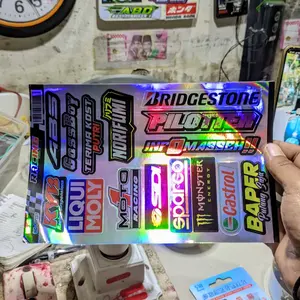 [23-26 Pcs] Stiker Motor Racing Pack Vinyl Hologram Car