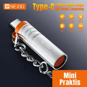 NEXID Api Badai Tiup Korek Api Lighter Keren untuk memanaskan Type-c Cigarette Lighter Mini WindproofPlug and Play Energy saving and Safe Car and HomePortable Lighter(Tidak cocok untuk Samsung)