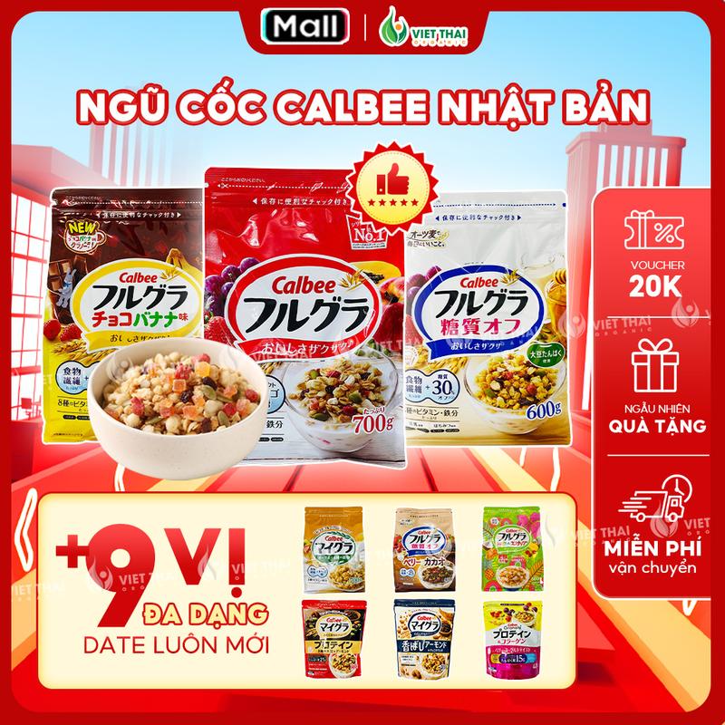  【DATE MỚI +13 VỊ Ngũ cốc Calbee Nhật Mix Sữa Trái Cây Granola Ăn Sáng Siêu Ngon Tiện Lợi  Việt Thái Organic  