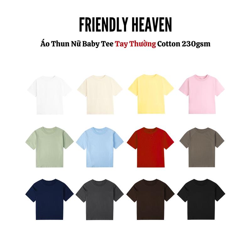 Áo thun nữ baby tee FRIENDLY HEAVEN - Trơn