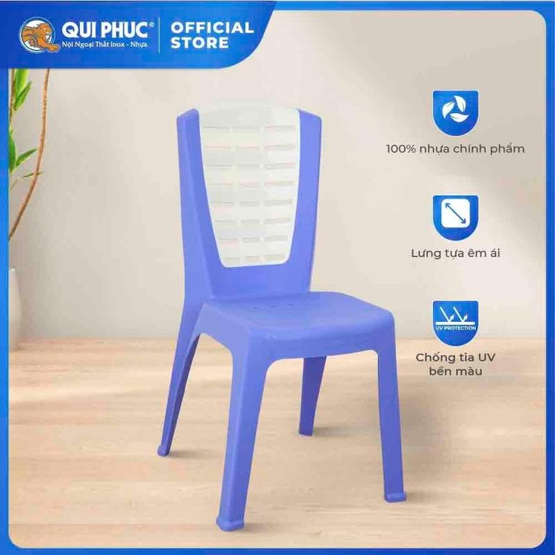 Size Trung Ghế nhựa tựa lưng Super QUI PHÚC Combo 4,6,10 cái chân chống trượt phù hợp cho bé trường học quán ăn