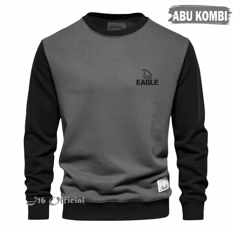 CREWNECK KOMBINASI SWEATER Oblong Pria Wanita Fleece Tebal Lembut 0