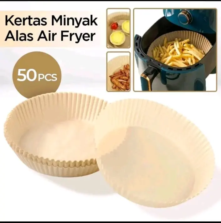 Air Fryer Paper Anti Lengket / Kertas Alas Air fryer / Baking Paper Tahan Minyak sekali Pakai /Kertas Air Fryer 50pcs / 100pcs Kentang Kitchenware