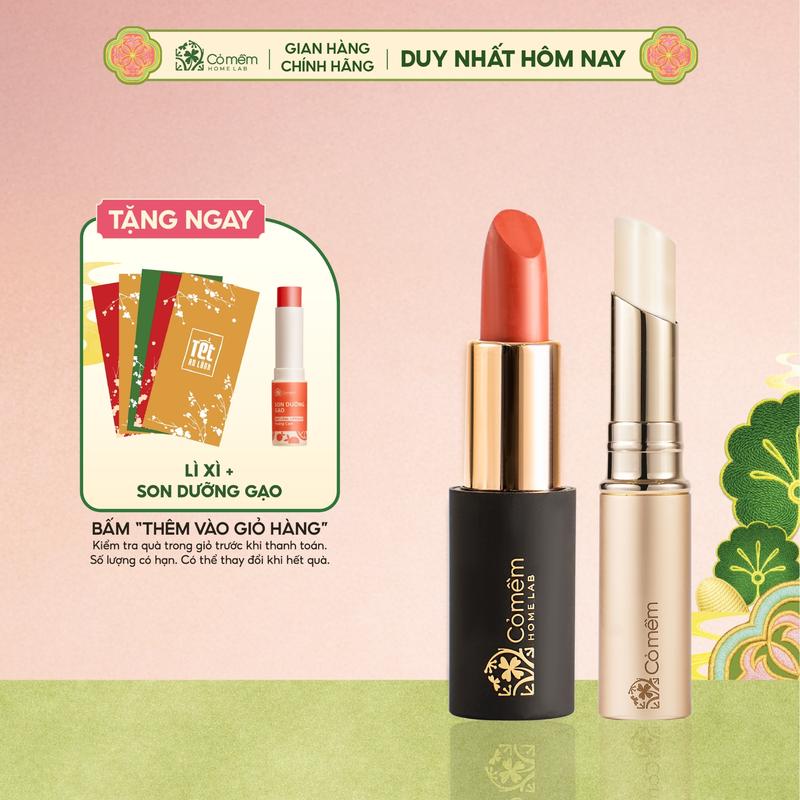 Bộ Chăm Sóc Môi Xinh Son Lụa Và Son Dưỡng Nhiên Mềm Mượt Cỏ Mềm