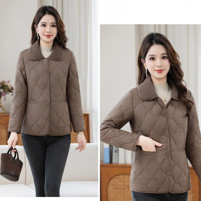 Áo khoác phao trung niên nữ LYBEE AL059 chần bông giữ nhiệt kiểu dáng thanh lịch cho mẹ FORM TO LÙI SIZE