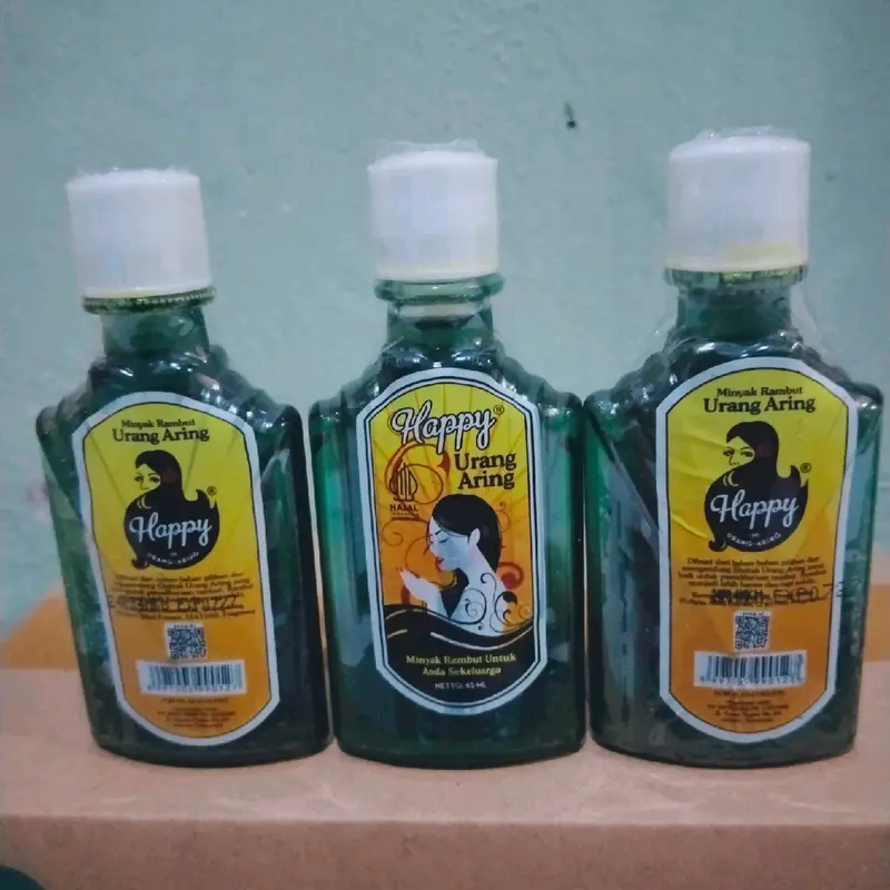 Minyak Happy Urang Aring 45 ML / Minyak Rambut Urang Aring Jadul Perawatan Penebal Rambut Menghitamkan Vitamin 5