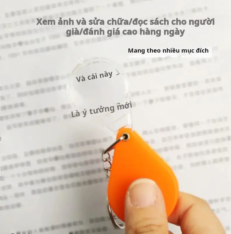 Kính lúp móc chìa khóa hai gói, kính lúp có thể gập lại, nhỏ và dễ mang theo 4